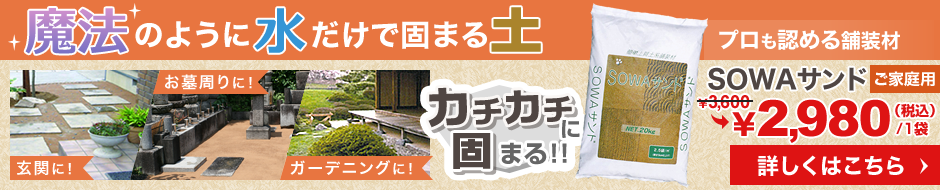 魔法のように水だけで固まる土「ご家庭用SOWAサンド」2980円（詳細はこちら）